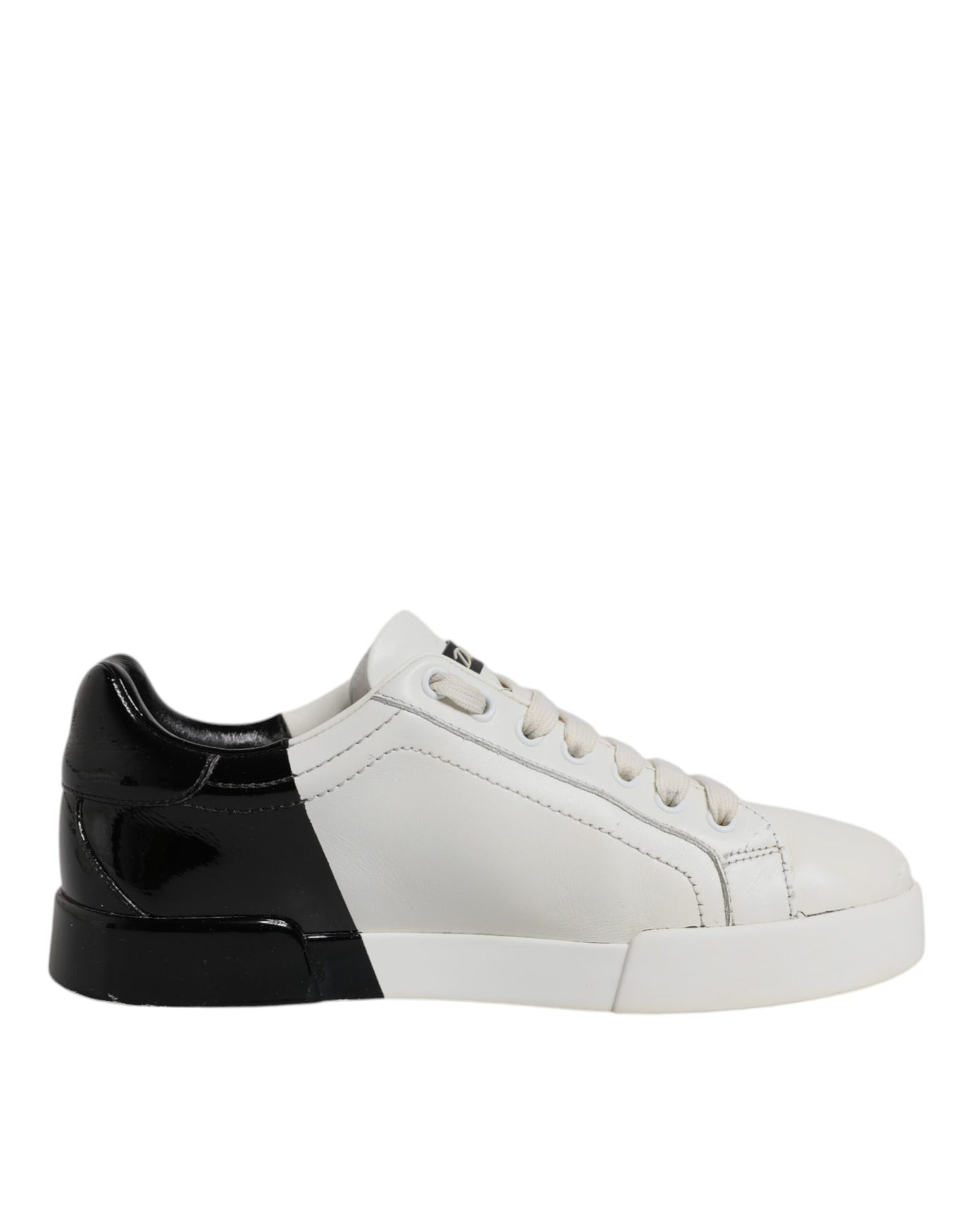 Dolce &amp; Gabbana Wit Zwart Logo Portofino Heren Sneakers