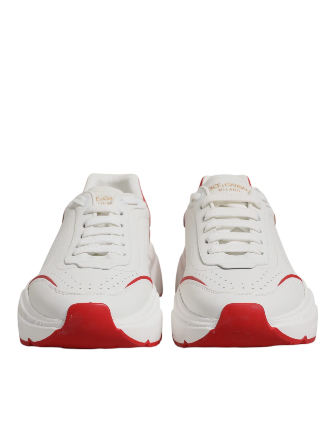 Dolce &amp; Gabbana Witte Rode Leren Daymaster Heren Sneakers
