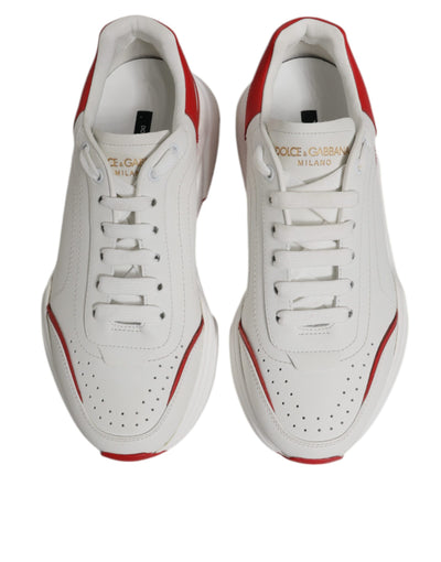 Dolce &amp; Gabbana Witte Rode Leren Daymaster Heren Sneakers