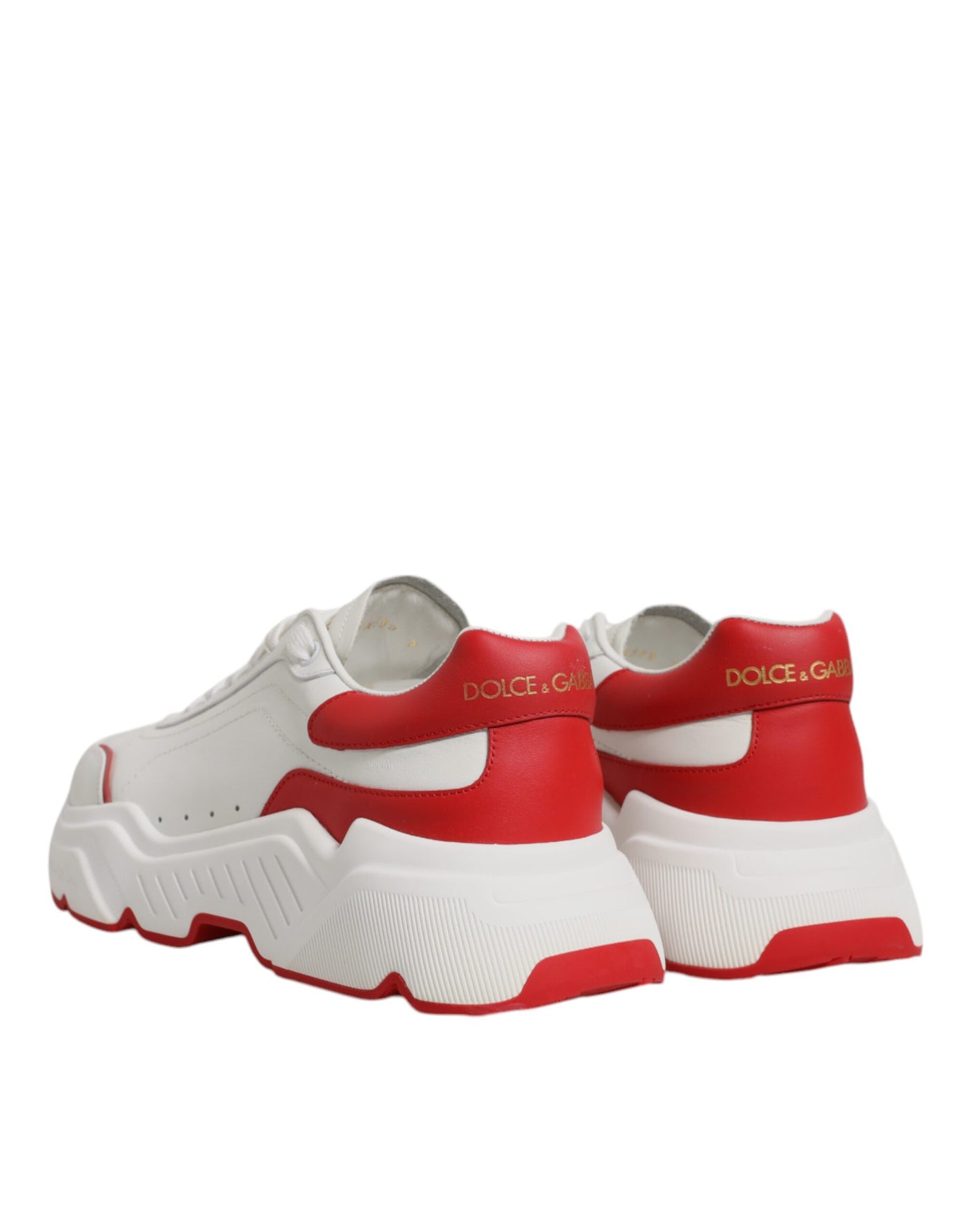 Dolce &amp; Gabbana Witte Rode Leren Daymaster Heren Sneakers