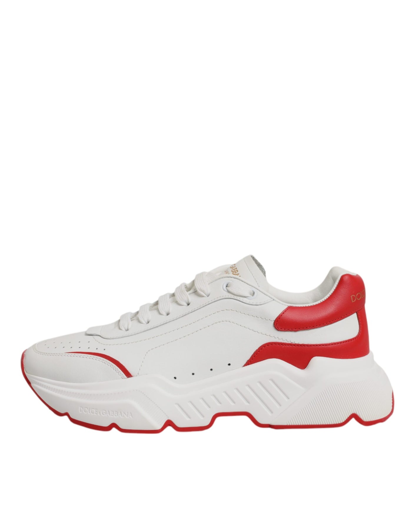 Dolce &amp; Gabbana Witte Rode Leren Daymaster Heren Sneakers