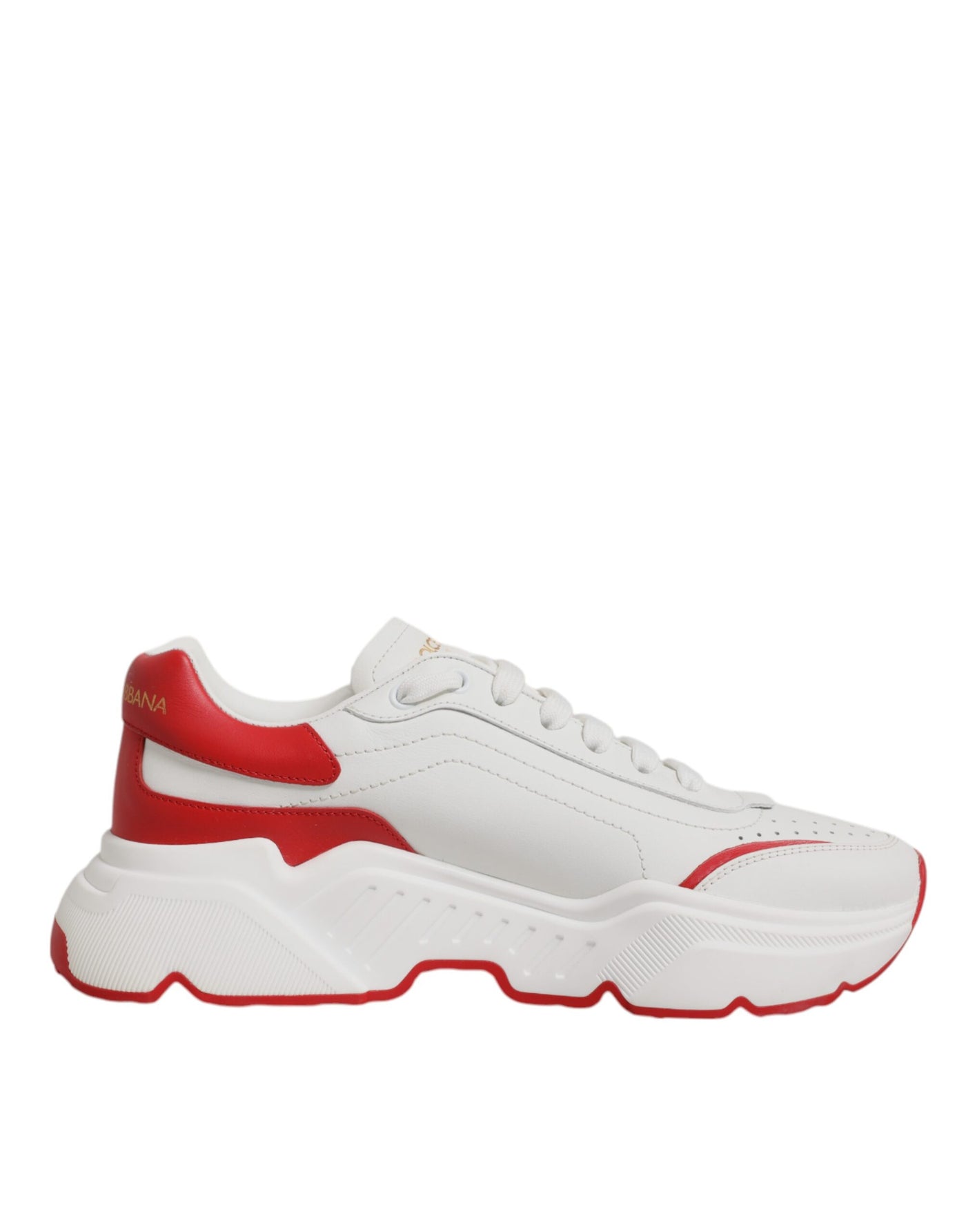 Dolce &amp; Gabbana Witte Rode Leren Daymaster Heren Sneakers
