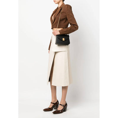 Sac à main en cuir noir Lanvin