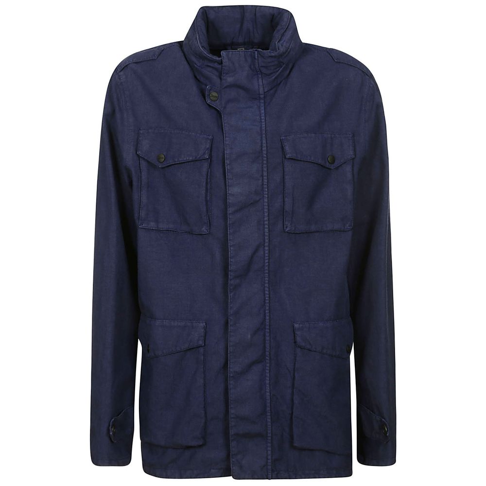 Herno Blauw Linnen Jasje