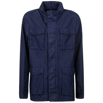 Herno Blauw Linnen Jasje