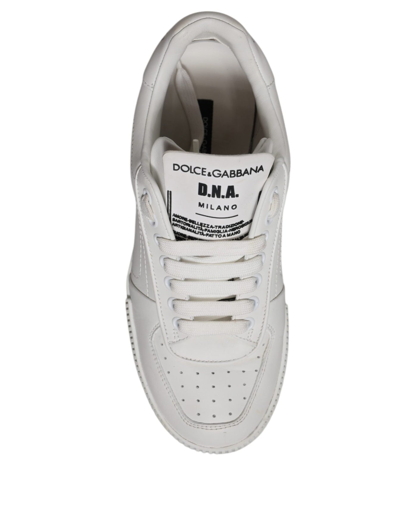 Dolce &amp; Gabbana witte Miami leren lage sneakers
