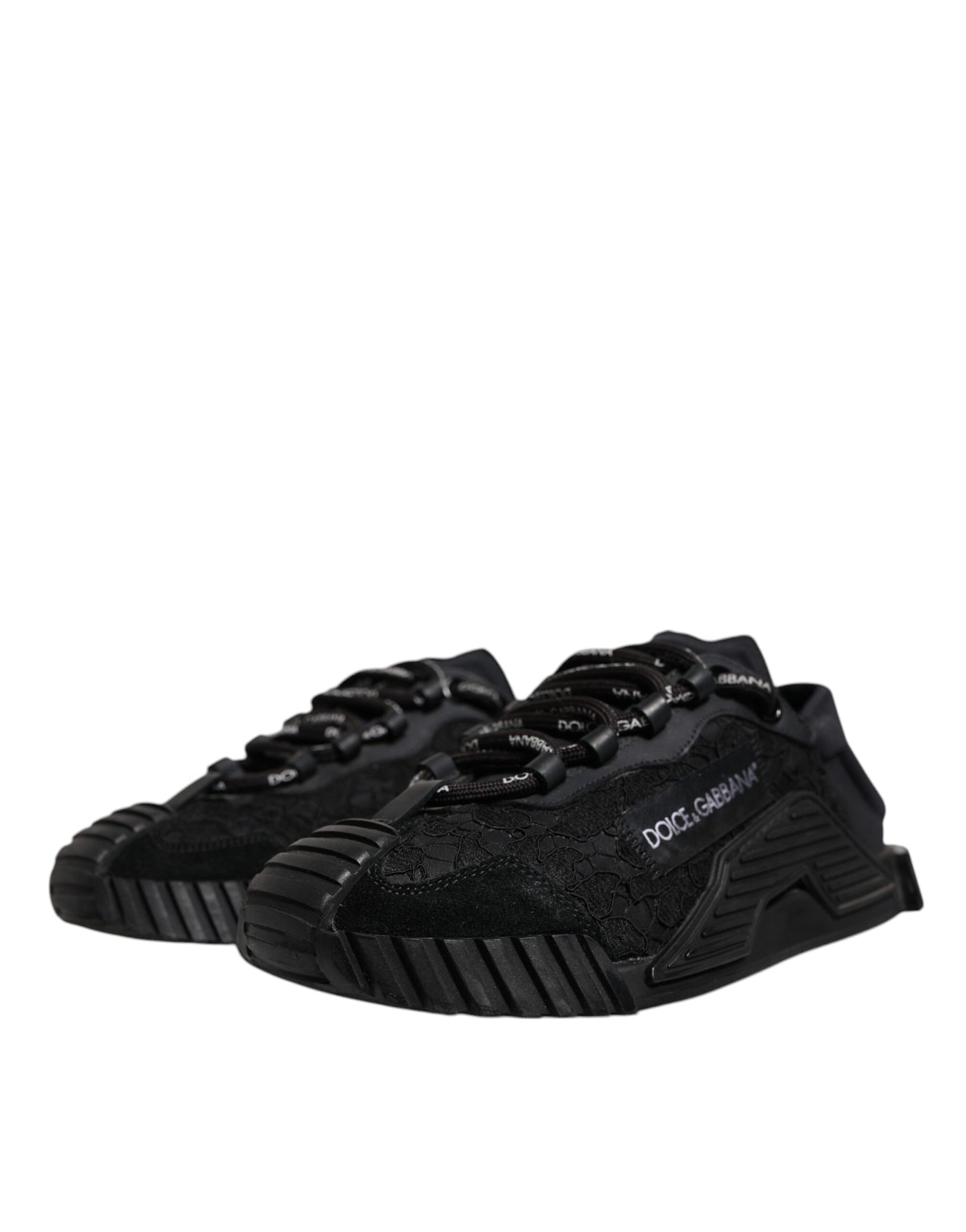 Dolce &amp; Gabbana Zwarte Nylon Lage Top NS1 Sneakers Schoenen