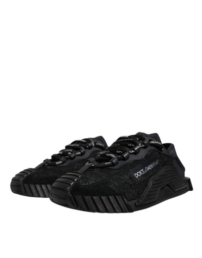 Dolce &amp; Gabbana Zwarte Nylon Lage Top NS1 Sneakers Schoenen