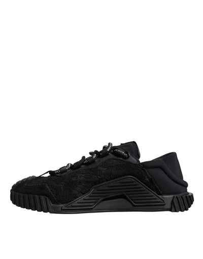 Dolce &amp; Gabbana Zwarte Nylon Lage Top NS1 Sneakers Schoenen