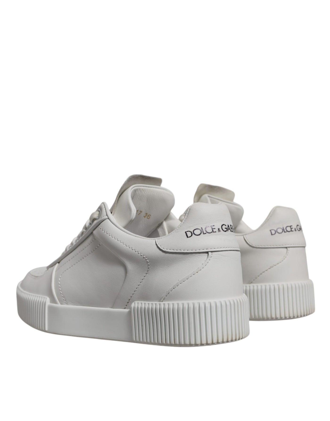 Dolce &amp; Gabbana witte Miami leren lage sneakers