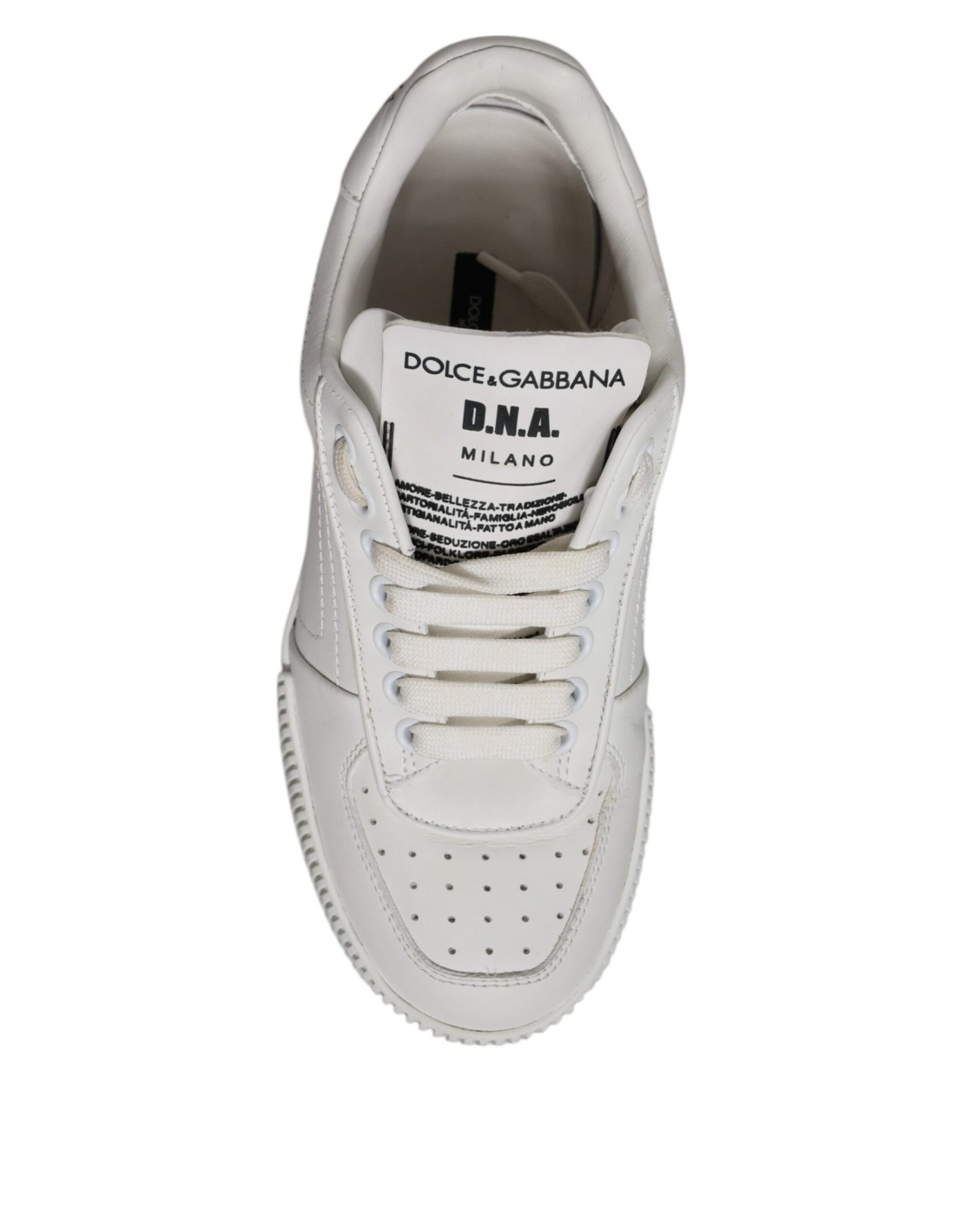 Dolce &amp; Gabbana witte Miami leren lage sneakers