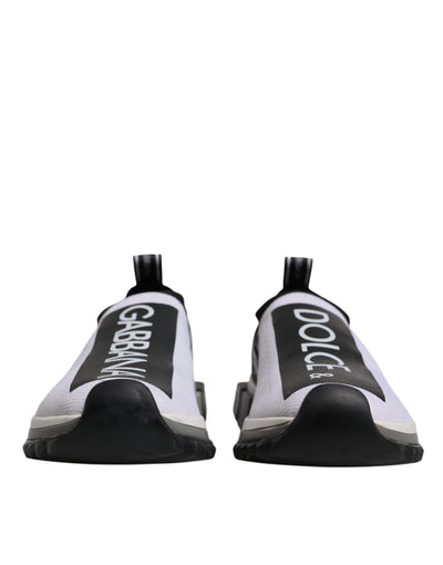 Dolce &amp; Gabbana Witte Zwarte Slip On Sorrento Sneakers Schoenen