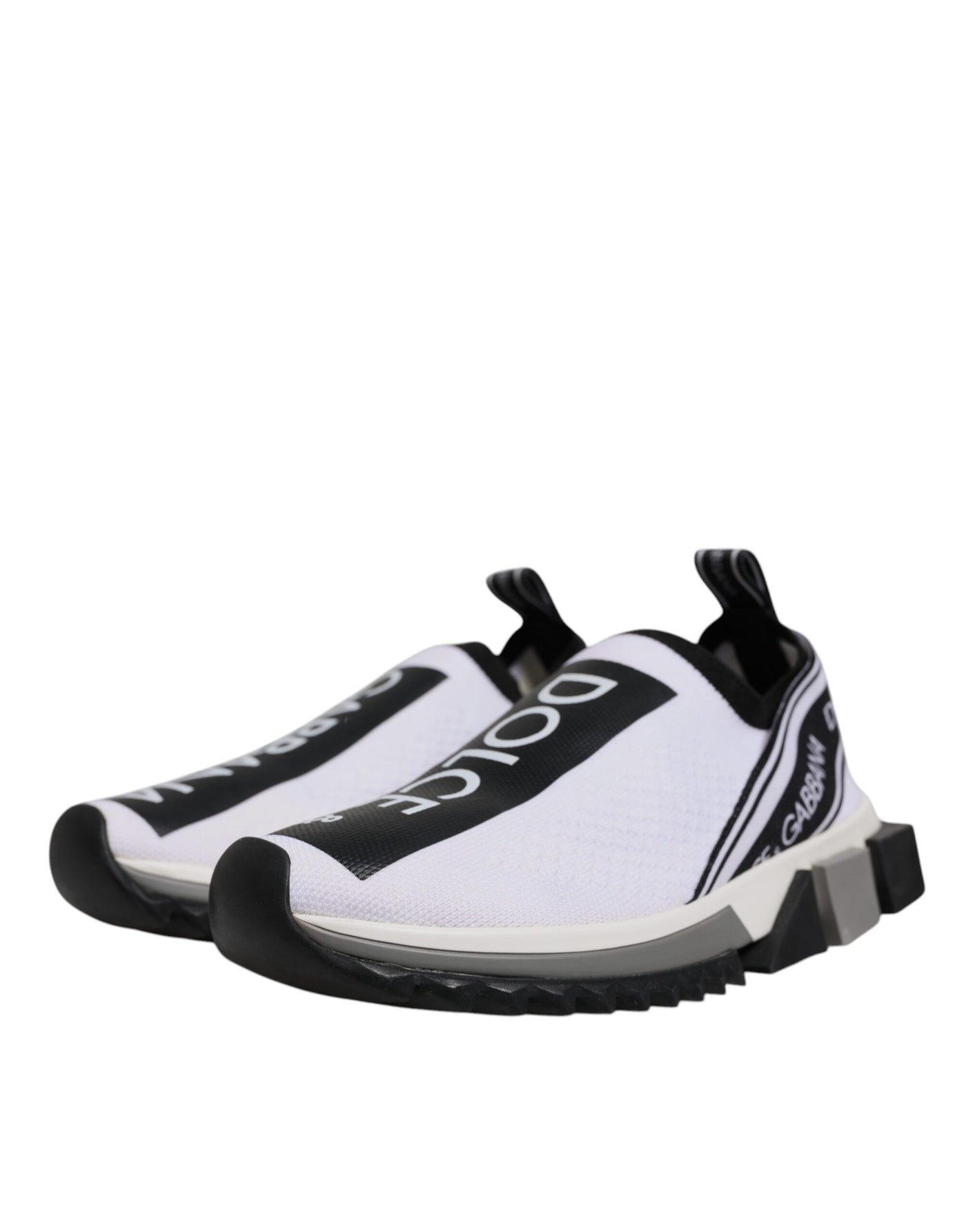 Dolce &amp; Gabbana Witte Zwarte Slip On Sorrento Sneakers Schoenen