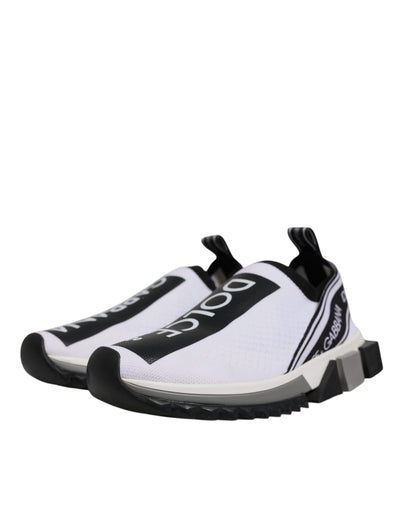 Dolce &amp; Gabbana Witte Zwarte Slip On Sorrento Sneakers Schoenen