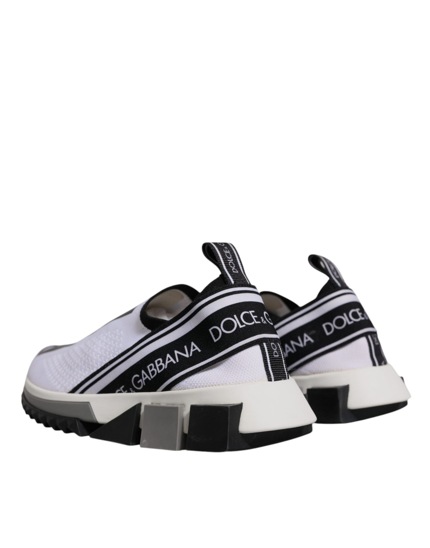 Dolce &amp; Gabbana Witte Zwarte Slip On Sorrento Sneakers Schoenen