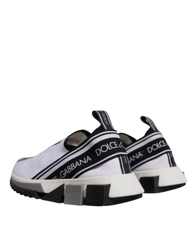 Dolce &amp; Gabbana Witte Zwarte Slip On Sorrento Sneakers Schoenen