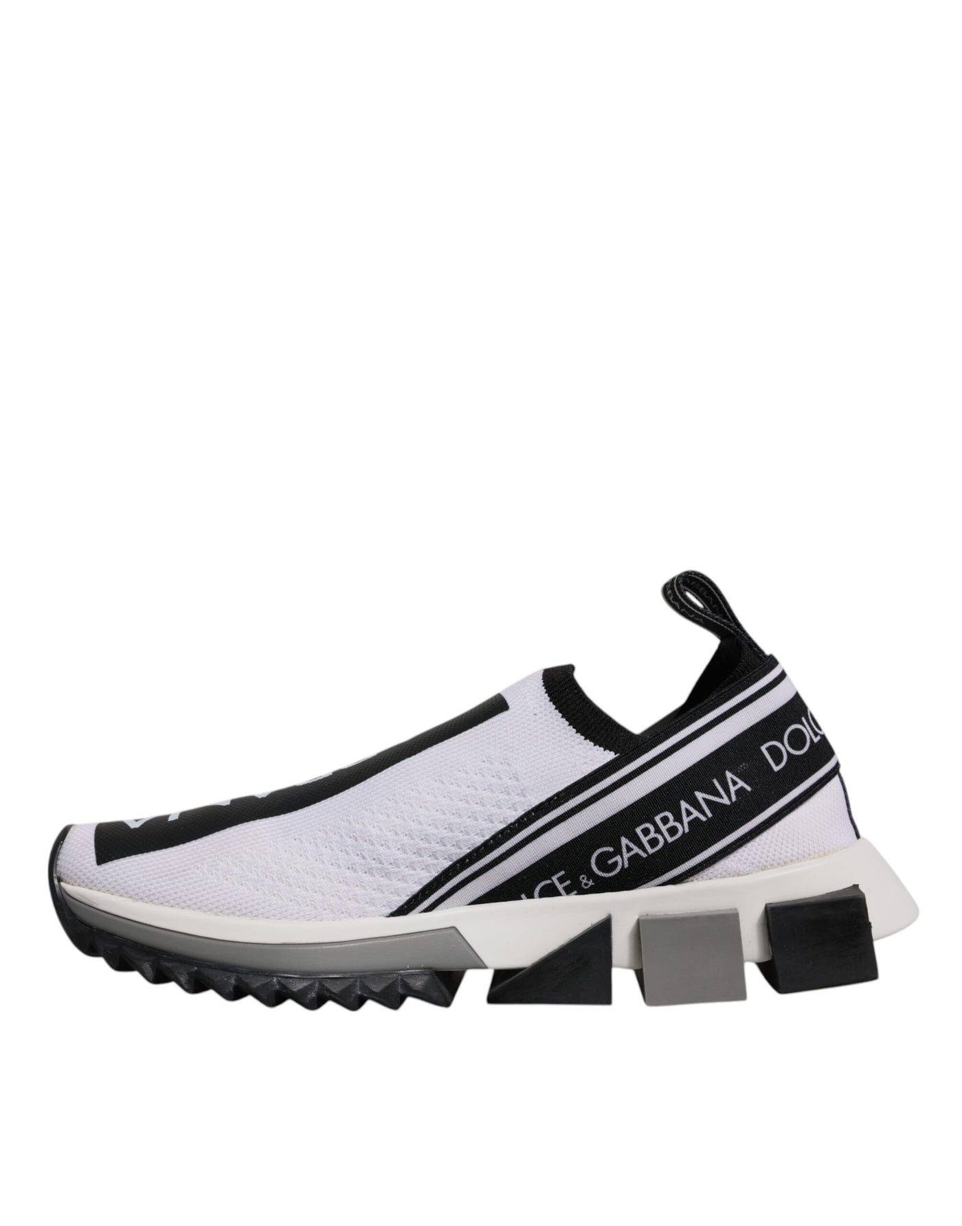 Dolce &amp; Gabbana Witte Zwarte Slip On Sorrento Sneakers Schoenen