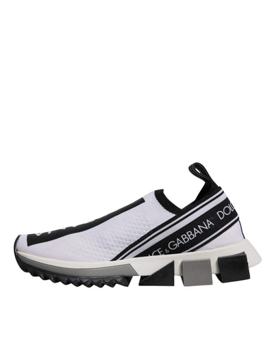 Dolce &amp; Gabbana Witte Zwarte Slip On Sorrento Sneakers Schoenen