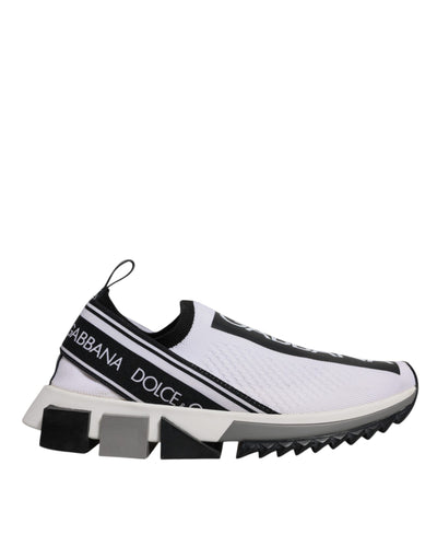 Dolce &amp; Gabbana Witte Zwarte Slip On Sorrento Sneakers Schoenen