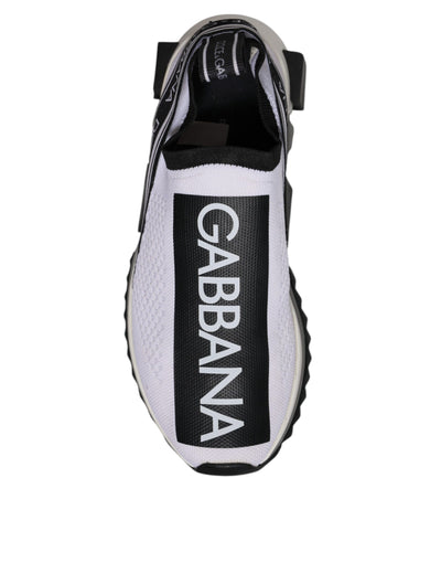 Dolce &amp; Gabbana Witte Zwarte Slip On Sorrento Sneakers Schoenen