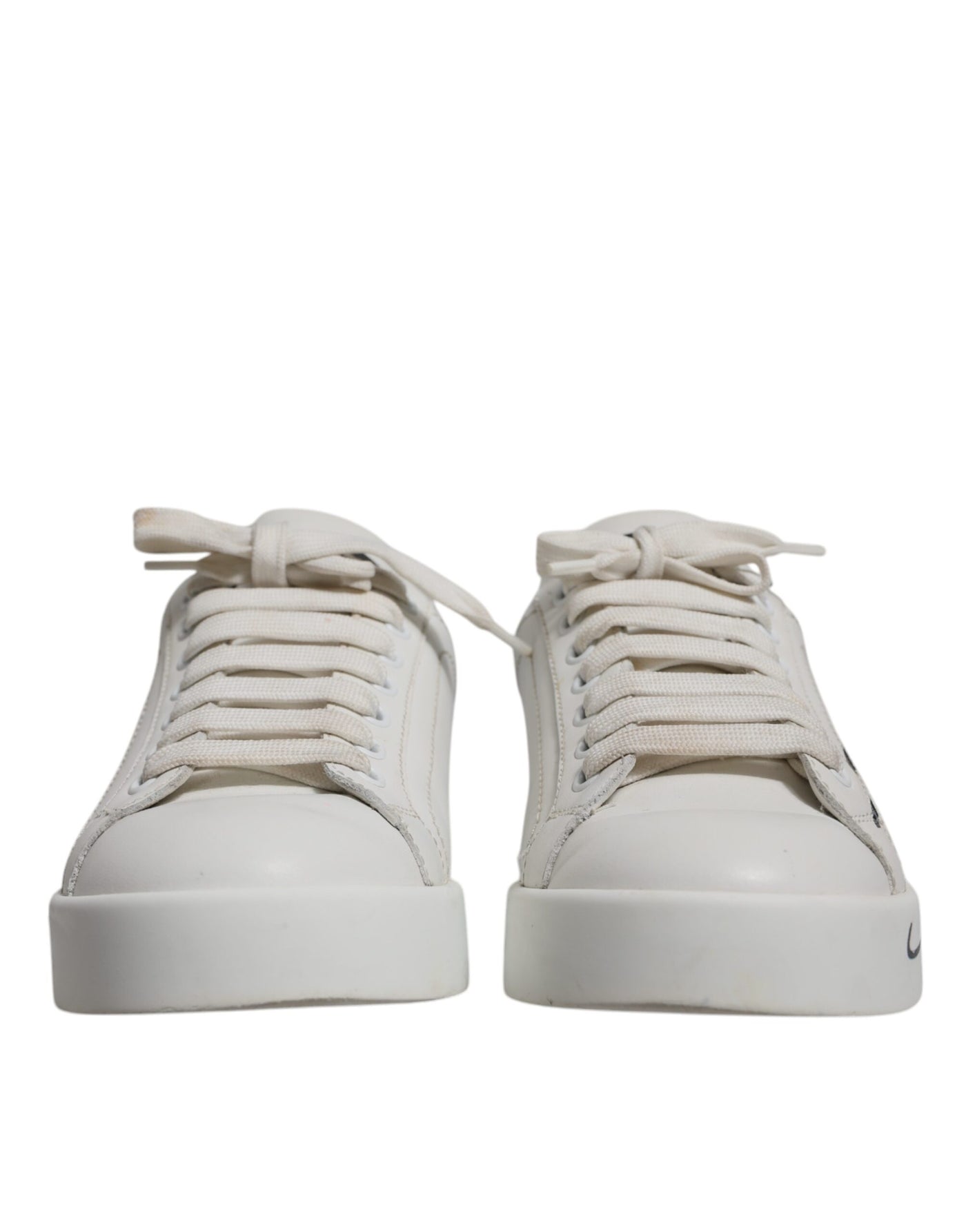 Dolce &amp; Gabbana Wit Blauw Logo Portofino Sneakers Schoenen