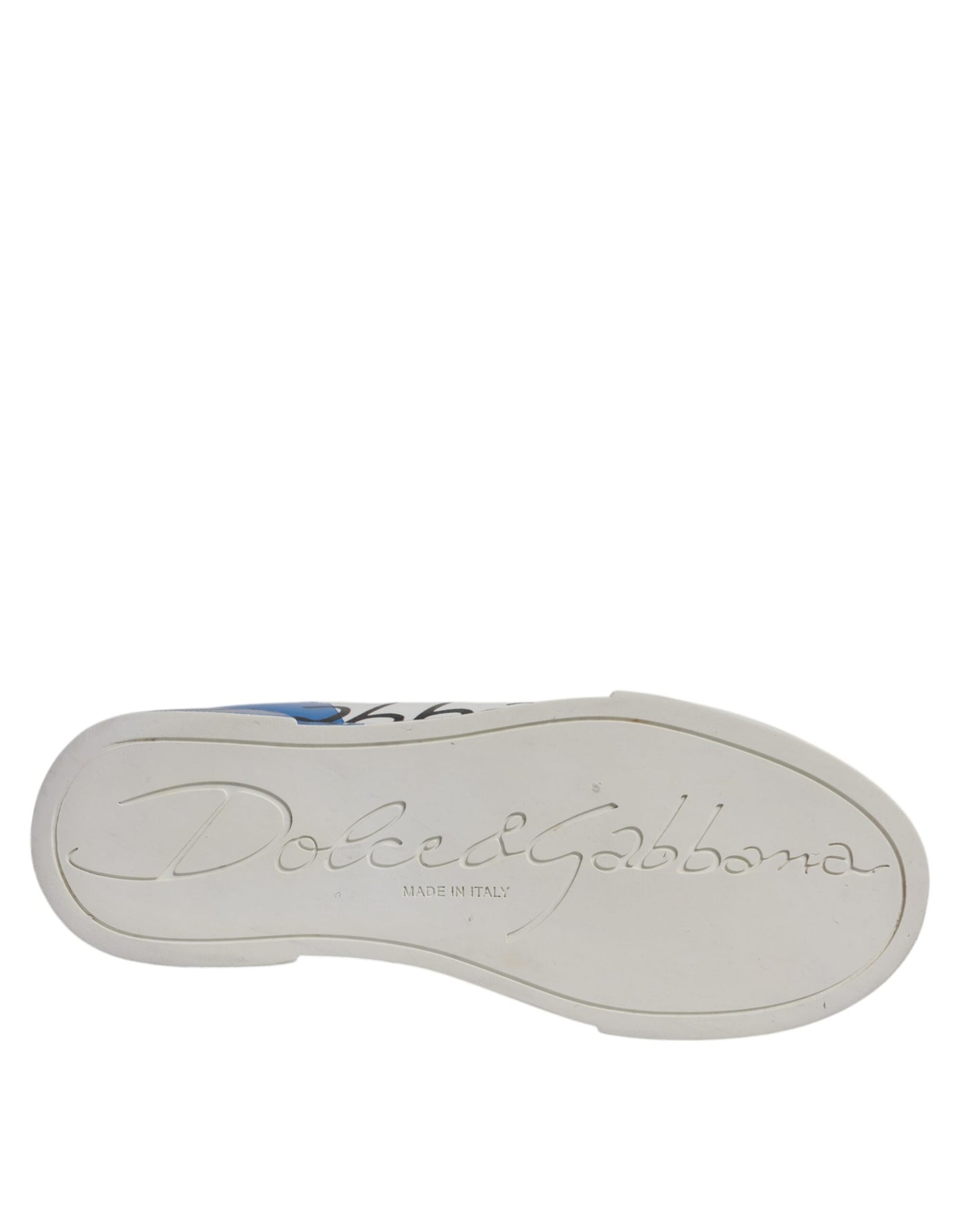 Dolce &amp; Gabbana Wit Blauw Logo Portofino Sneakers Schoenen
