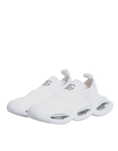 Dolce &amp; Gabbana Witte Slip On Wave Lage Sneakers Schoenen