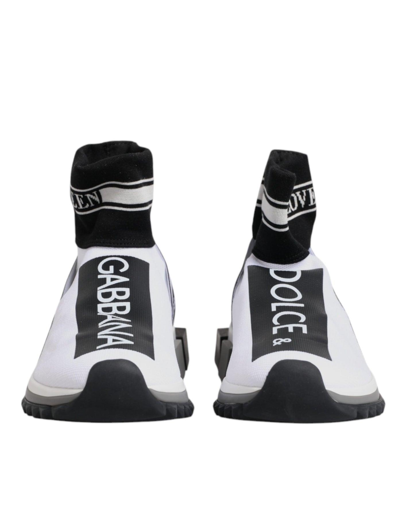 Baskets chaussettes Dolce &amp; Gabbana Sorrento blanches et noires