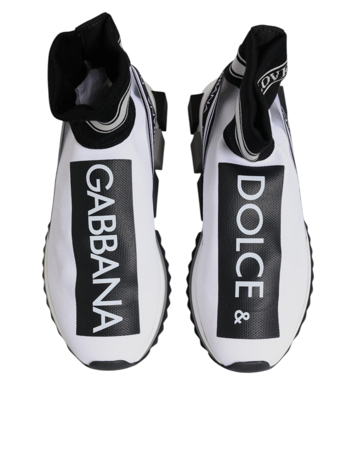 Baskets chaussettes Dolce &amp; Gabbana Sorrento blanches et noires