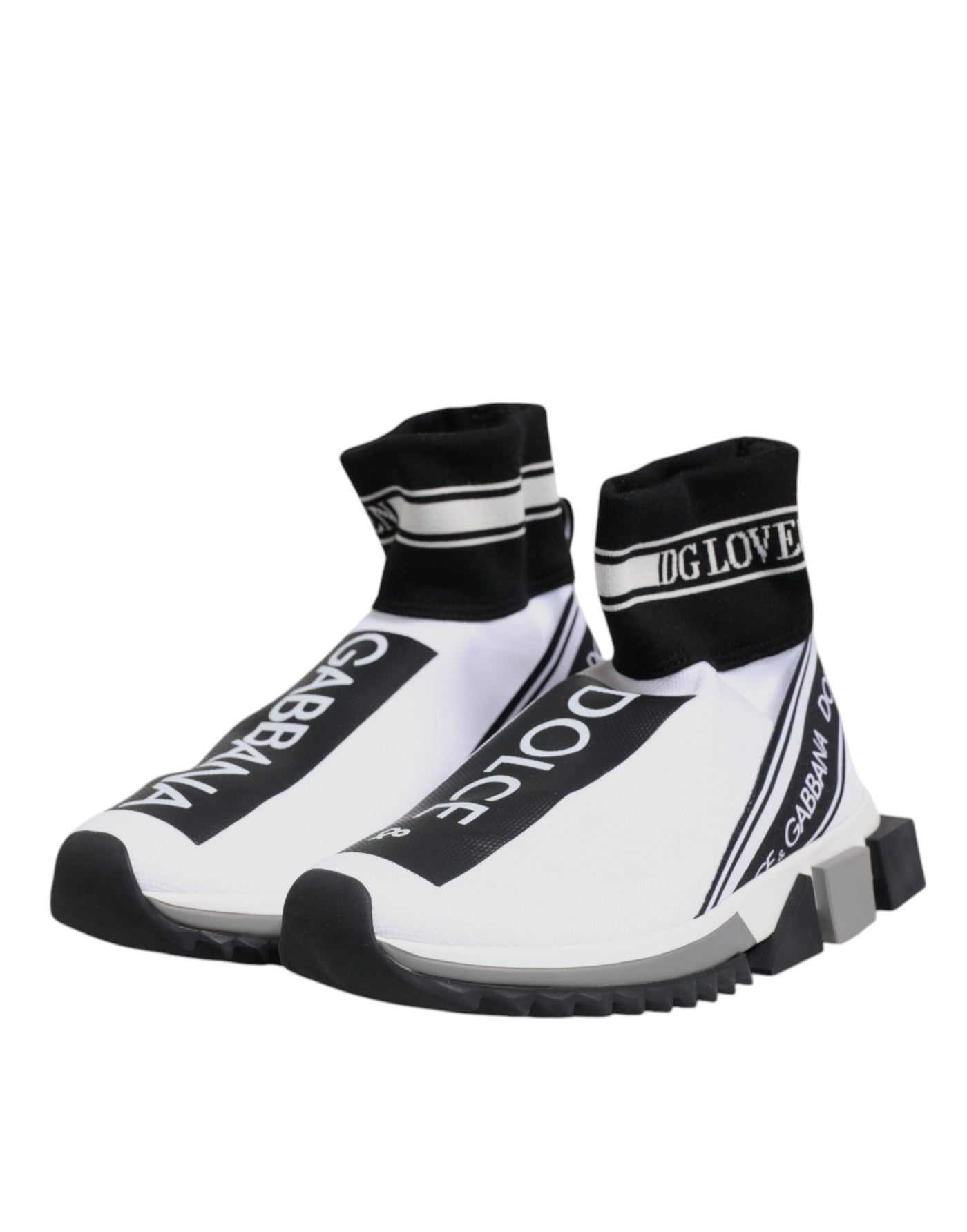 Baskets chaussettes Dolce &amp; Gabbana Sorrento blanches et noires