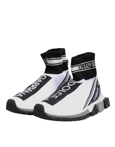Baskets chaussettes Dolce &amp; Gabbana Sorrento blanches et noires