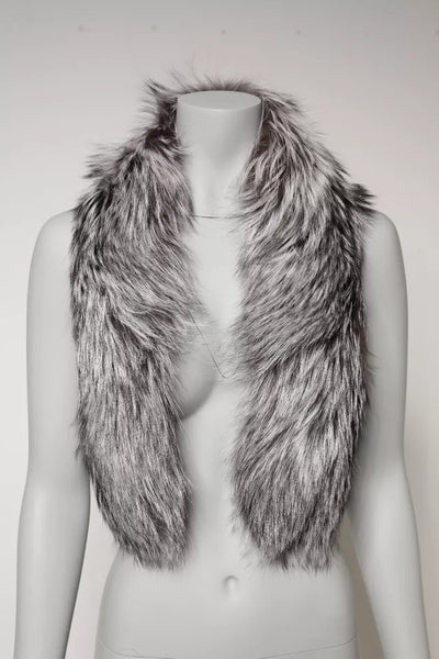 Dolce &amp; Gabbana Grijze Vossenbont Nekwarmer Winter Sjaal