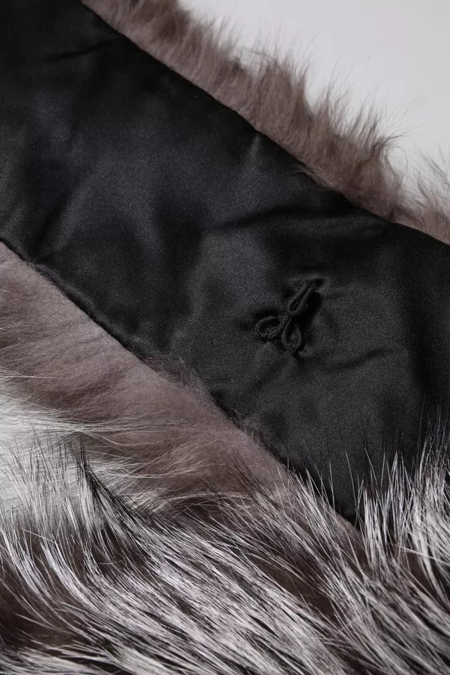 Dolce &amp; Gabbana Grijze Vossenbont Nekwarmer Winter Sjaal