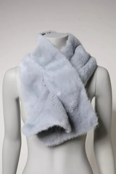 Dolce &amp; Gabbana Poederblauwe Nertsbont Nekwarmer Sjaal