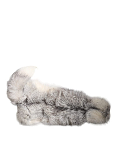 Dolce &amp; Gabbana Witte Vossenbont Nekwarmer Winter Sjaal