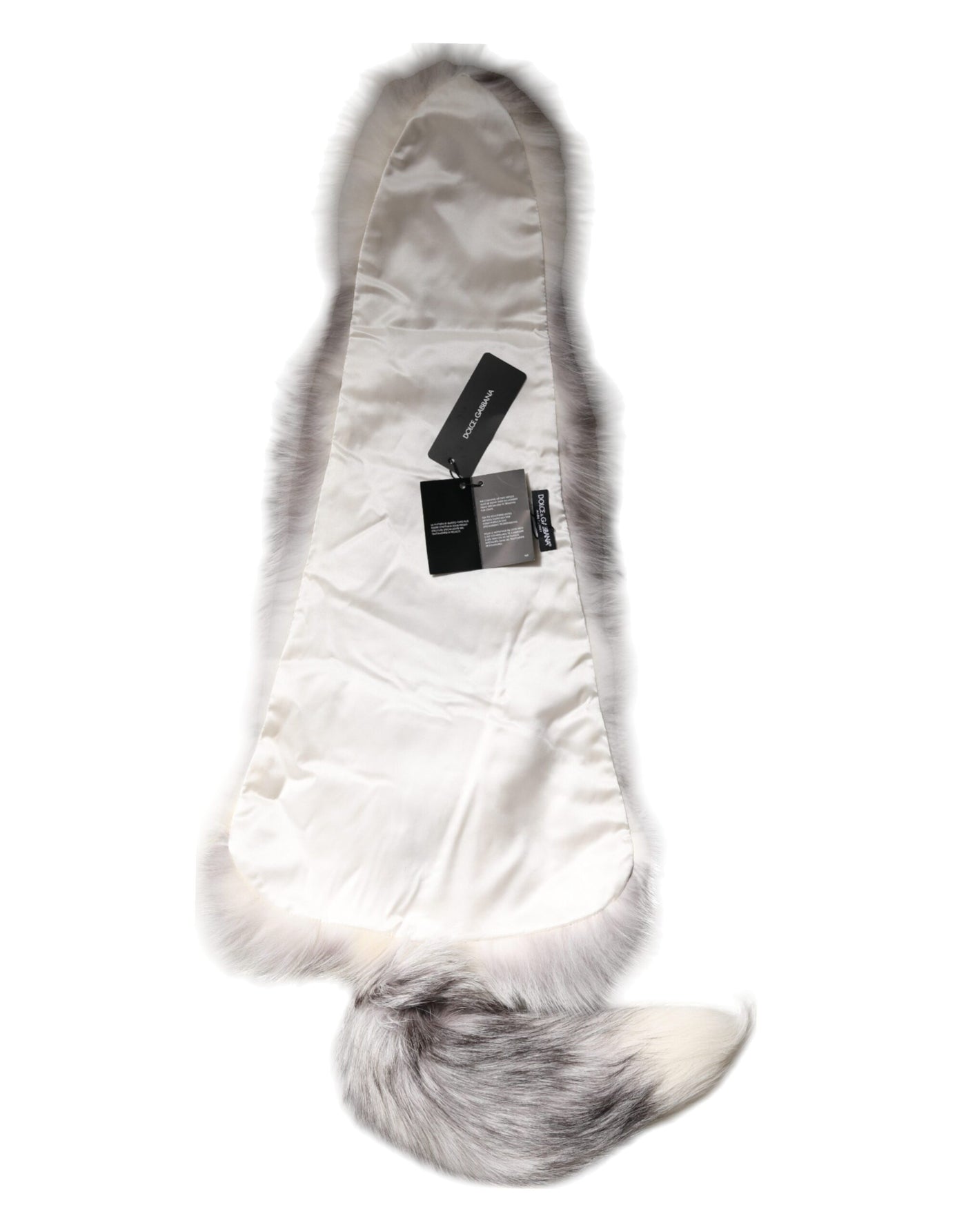 Dolce &amp; Gabbana Witte Vossenbont Nekwarmer Winter Sjaal