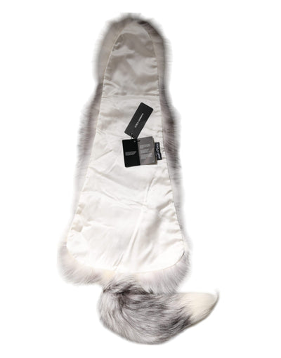 Dolce &amp; Gabbana Witte Vossenbont Nekwarmer Winter Sjaal