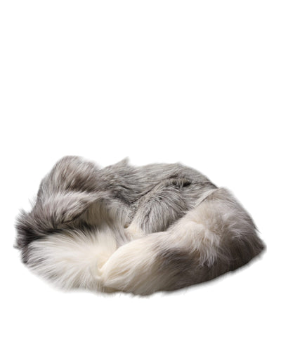 Dolce &amp; Gabbana Witte Vossenbont Nekwarmer Winter Sjaal