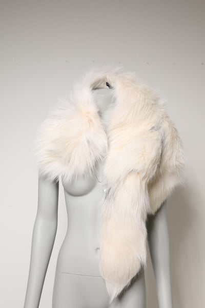 Dolce &amp; Gabbana Witte Vossenbont Nekwarmer Winter Sjaal