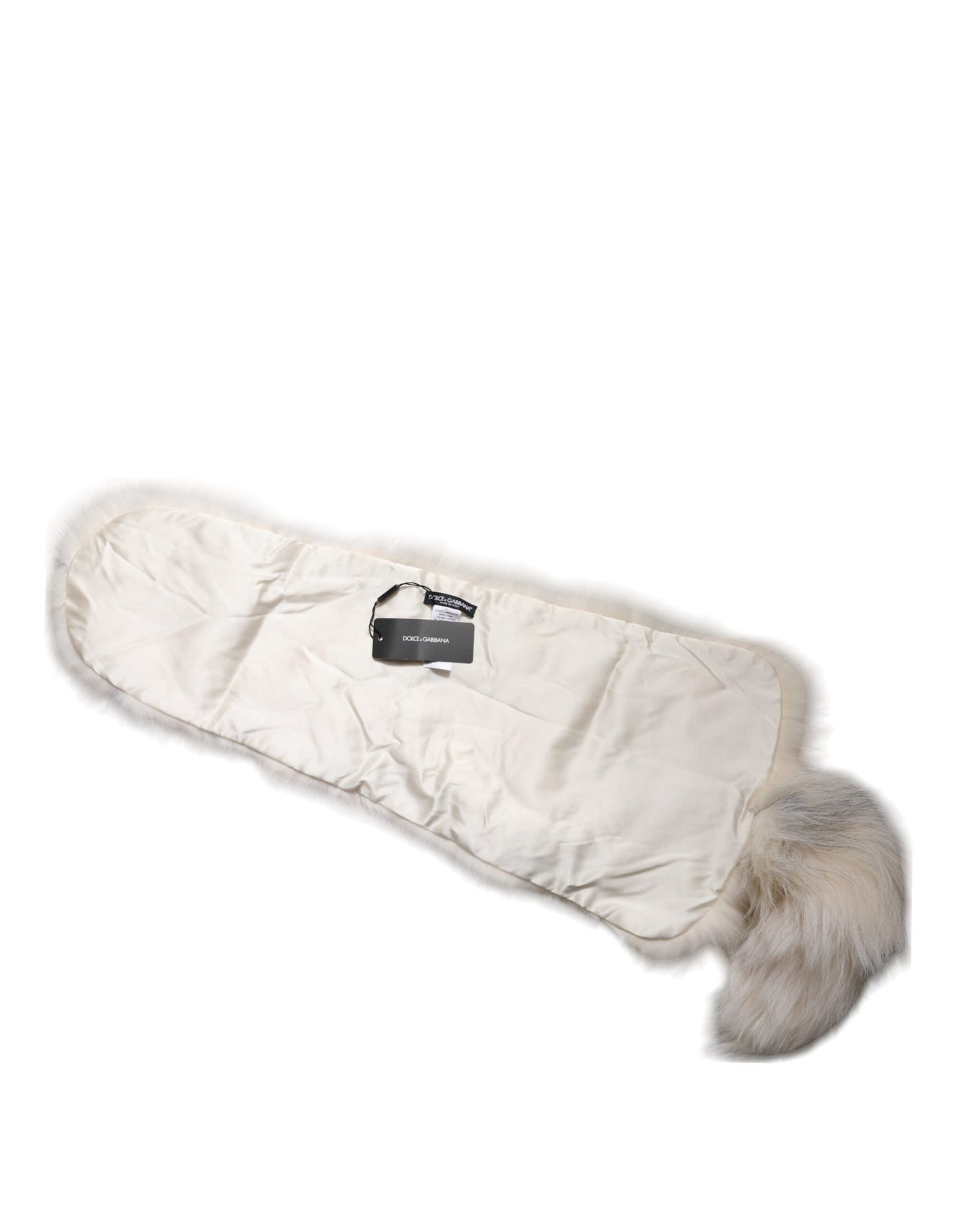 Dolce &amp; Gabbana Witte Vossenbont Nekwarmer Winter Sjaal