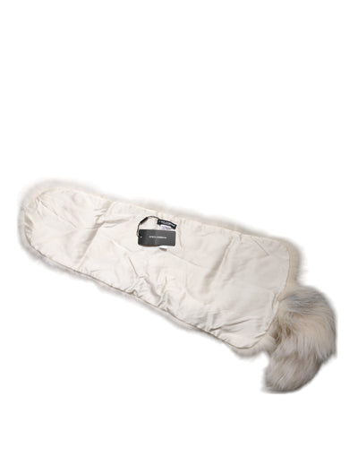 Dolce &amp; Gabbana Witte Vossenbont Nekwarmer Winter Sjaal