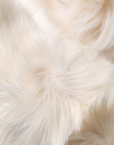 Dolce &amp; Gabbana Witte Vossenbont Nekwarmer Winter Sjaal