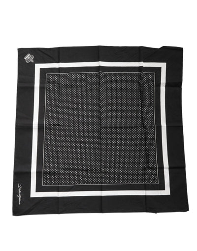 Dolce &amp; Gabbana Zwarte Polka Dots Katoenen Zakdoek Sjaal