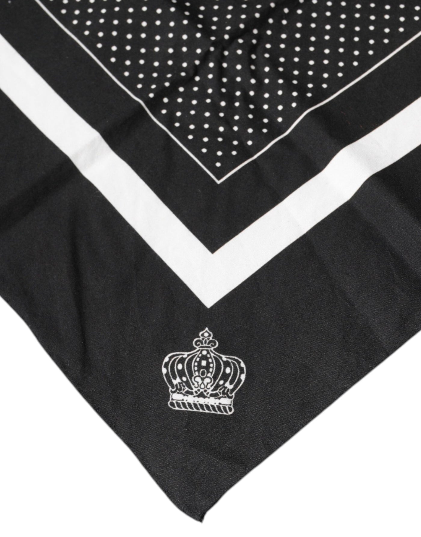 Dolce &amp; Gabbana Zwarte Polka Dots Katoenen Zakdoek Sjaal