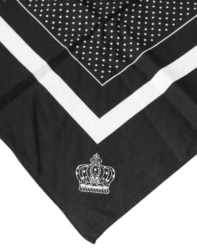 Dolce &amp; Gabbana Zwarte Polka Dots Katoenen Zakdoek Sjaal