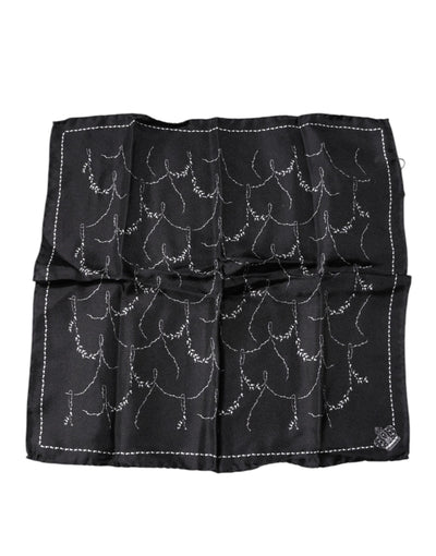 Dolce &amp; Gabbana Zwarte Zijden Zakdoek Sjaal met Patroon