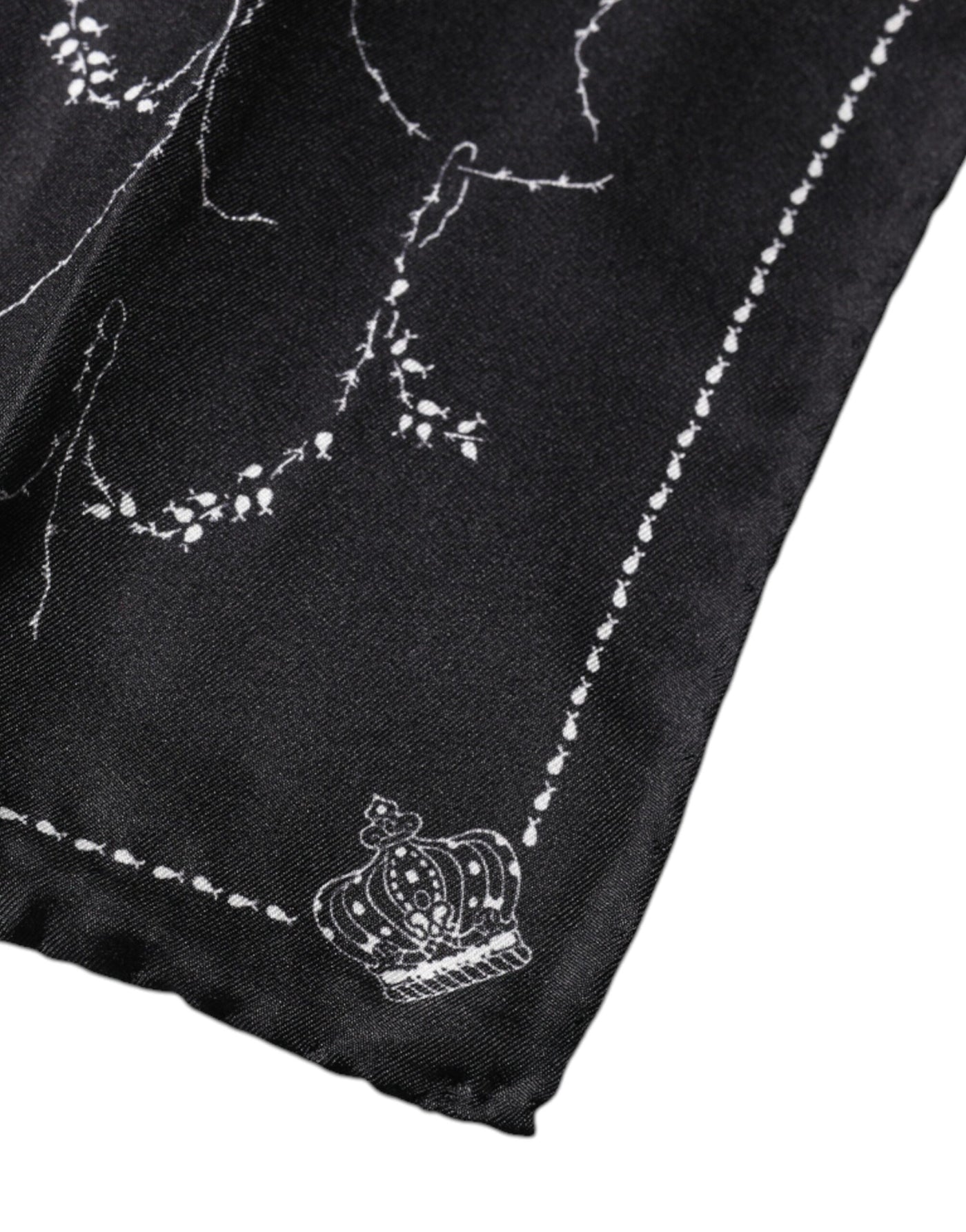 Dolce &amp; Gabbana Zwarte Zijden Zakdoek Sjaal met Patroon