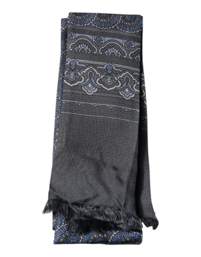 Dolce &amp; Gabbana donkerblauwe fantasie zijden halsdoek
