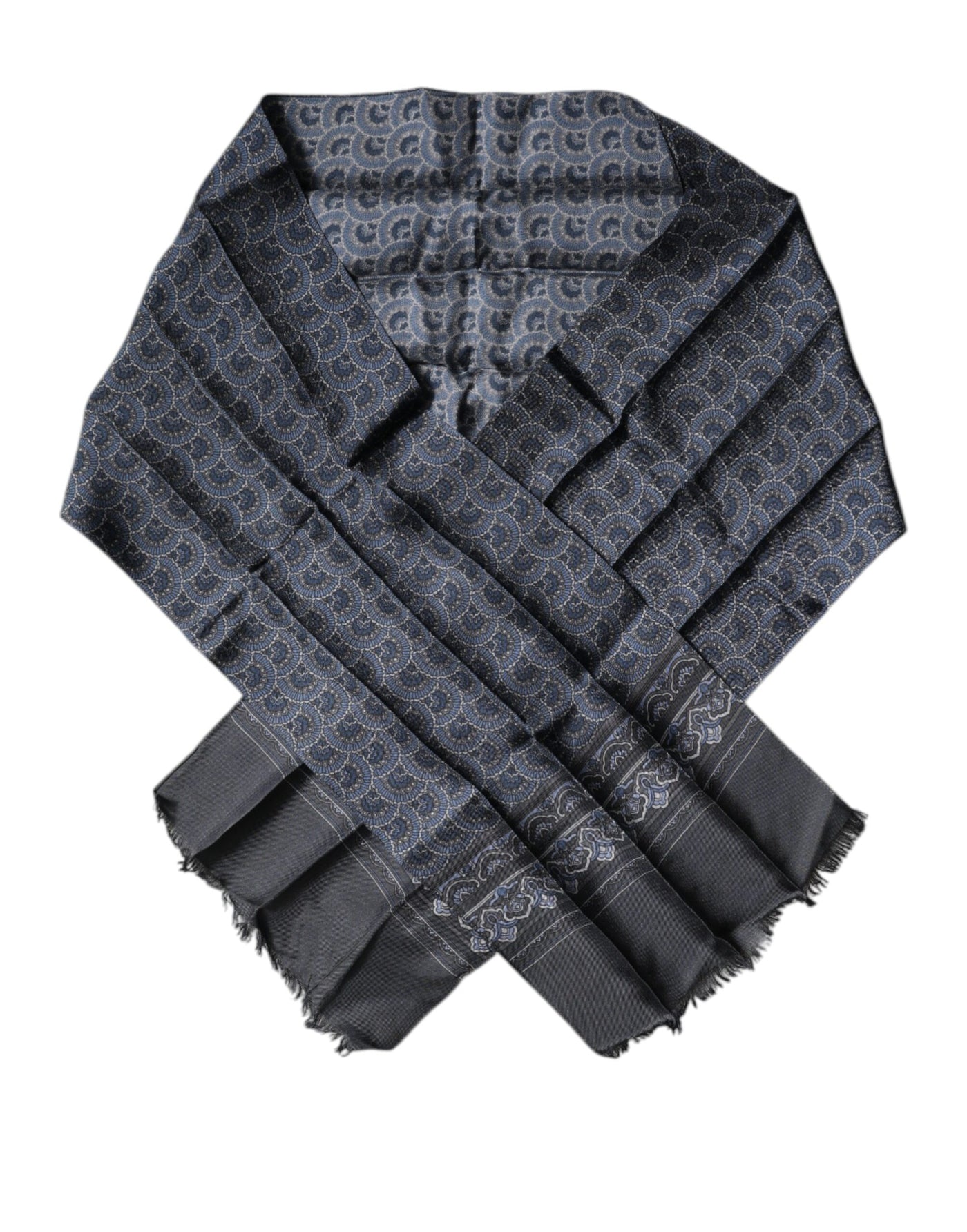 Dolce &amp; Gabbana donkerblauwe fantasie zijden halsdoek