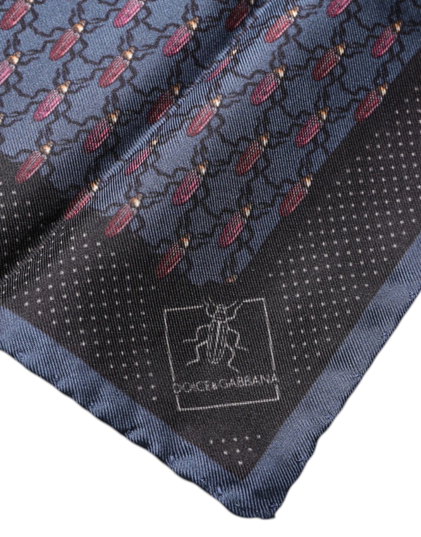 Dolce &amp; Gabbana Donkerblauwe Kever Vierkante Zakdoek Sjaal